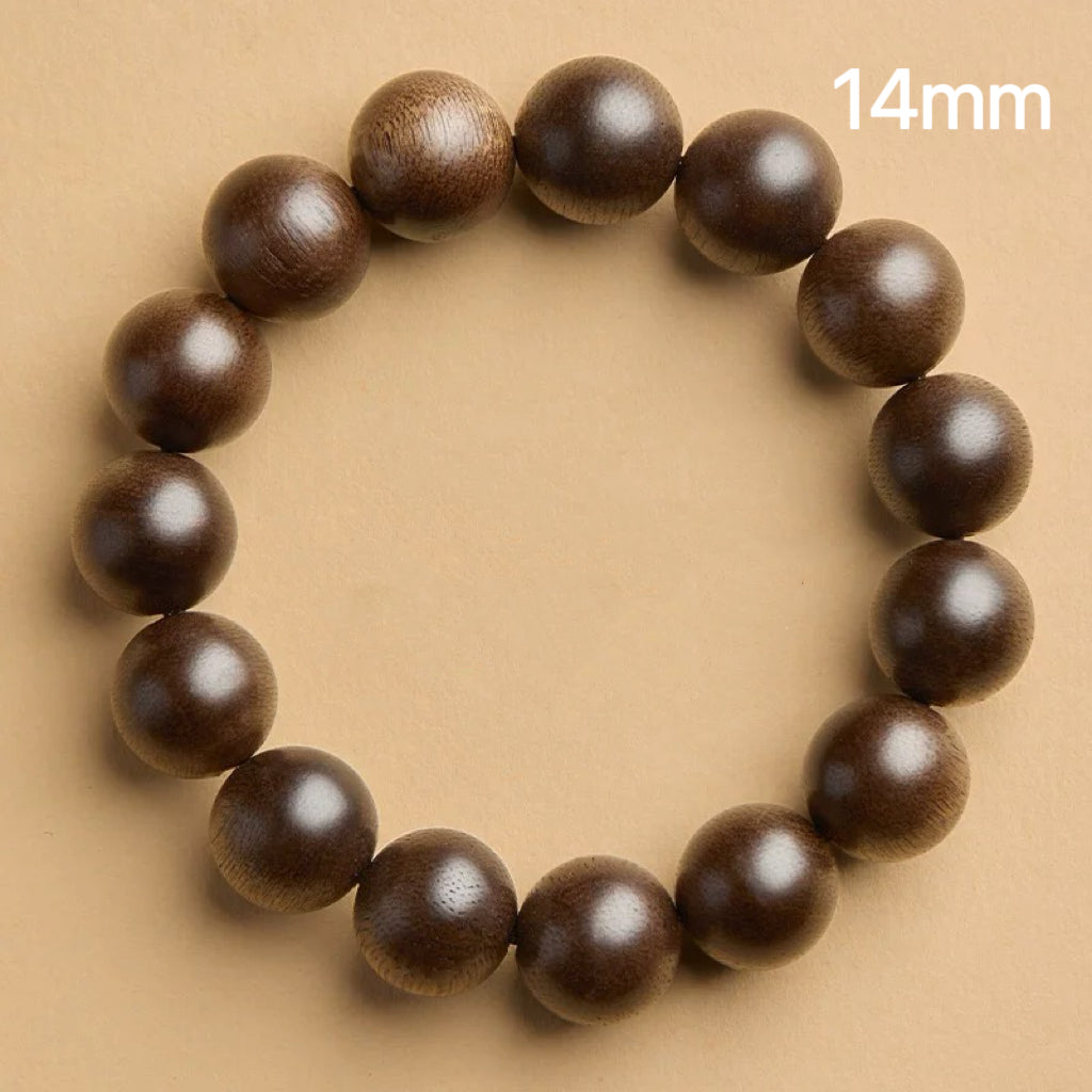 Agarwood Prayer Beads Bracelet – Collector’s Grade Sinking Incense Wood Mala : 棕色 14mm - Seekcase