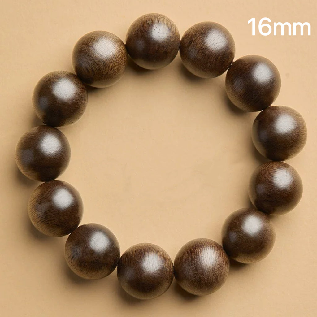 Agarwood Prayer Beads Bracelet – Collector’s Grade Sinking Incense Wood Mala : 棕色 16mm - Seekcase