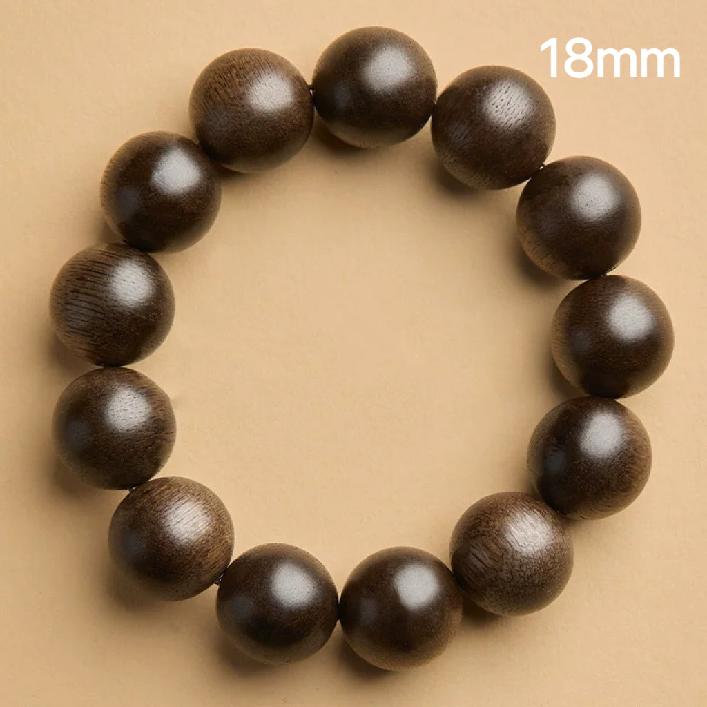 Agarwood Prayer Beads Bracelet – Collector’s Grade Sinking Incense Wood Mala : 棕色 18mm - Seekcase