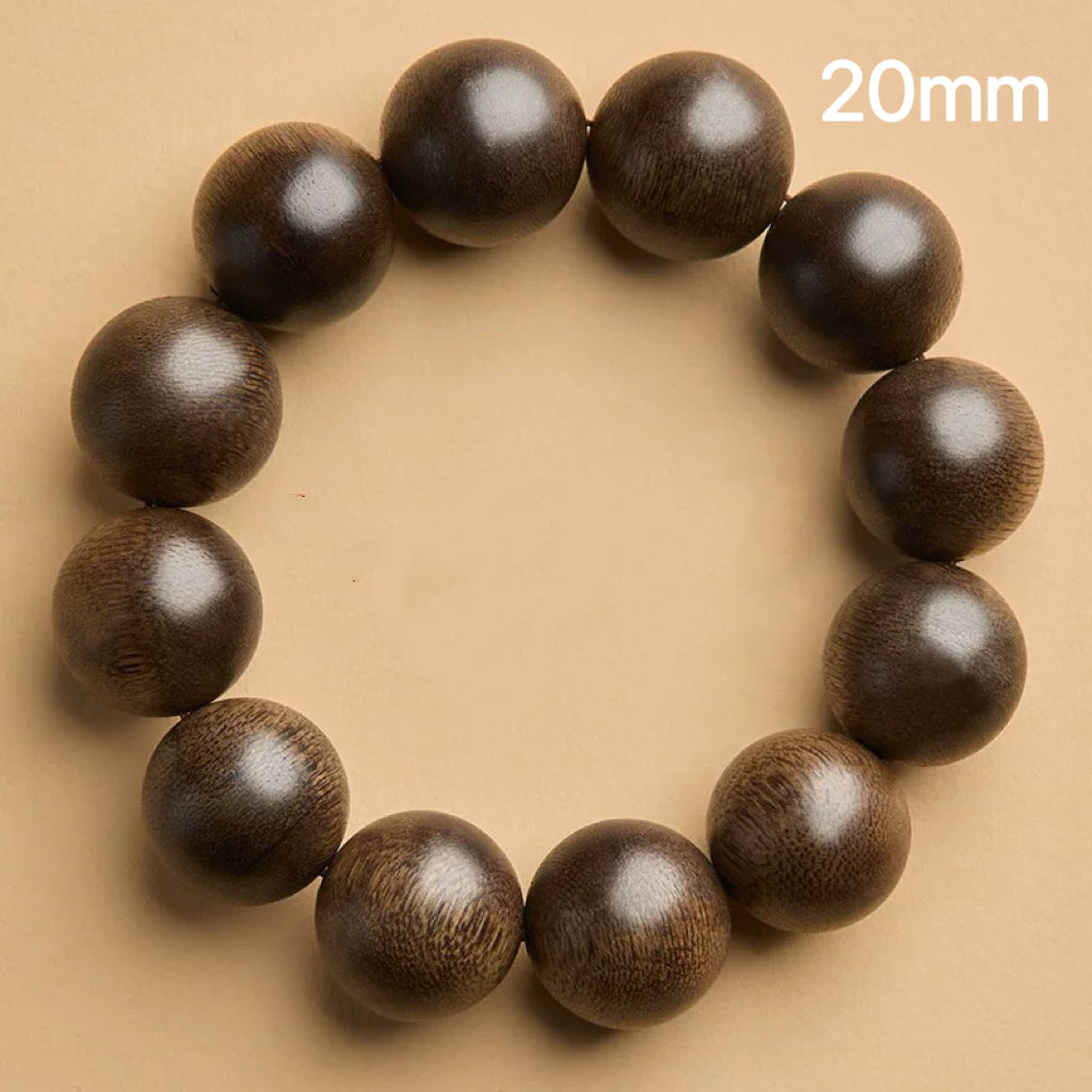 Agarwood Prayer Beads Bracelet – Collector’s Grade Sinking Incense Wood Mala : 棕色 20mm - Seekcase