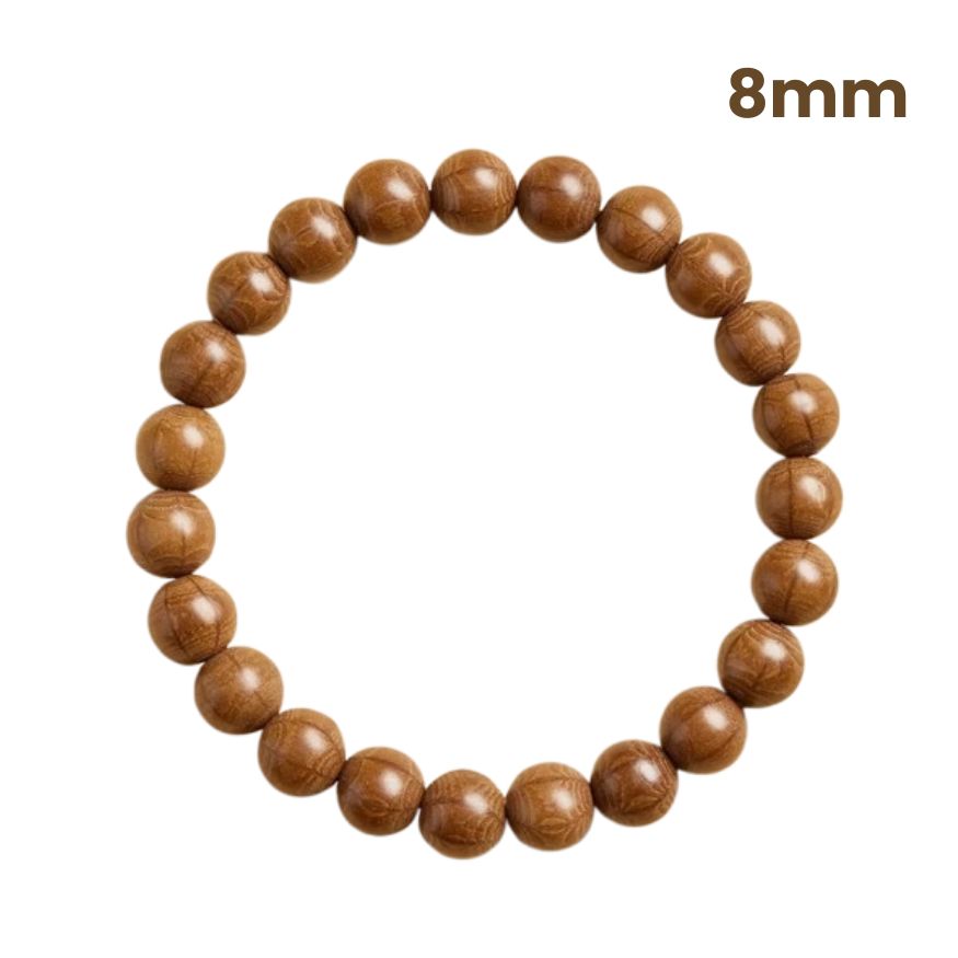 Zen Six Paths Wood Prayer Beads – Buddhist Mala Bracelet for Meditation & Balance : Brown 8mm - Seekcase