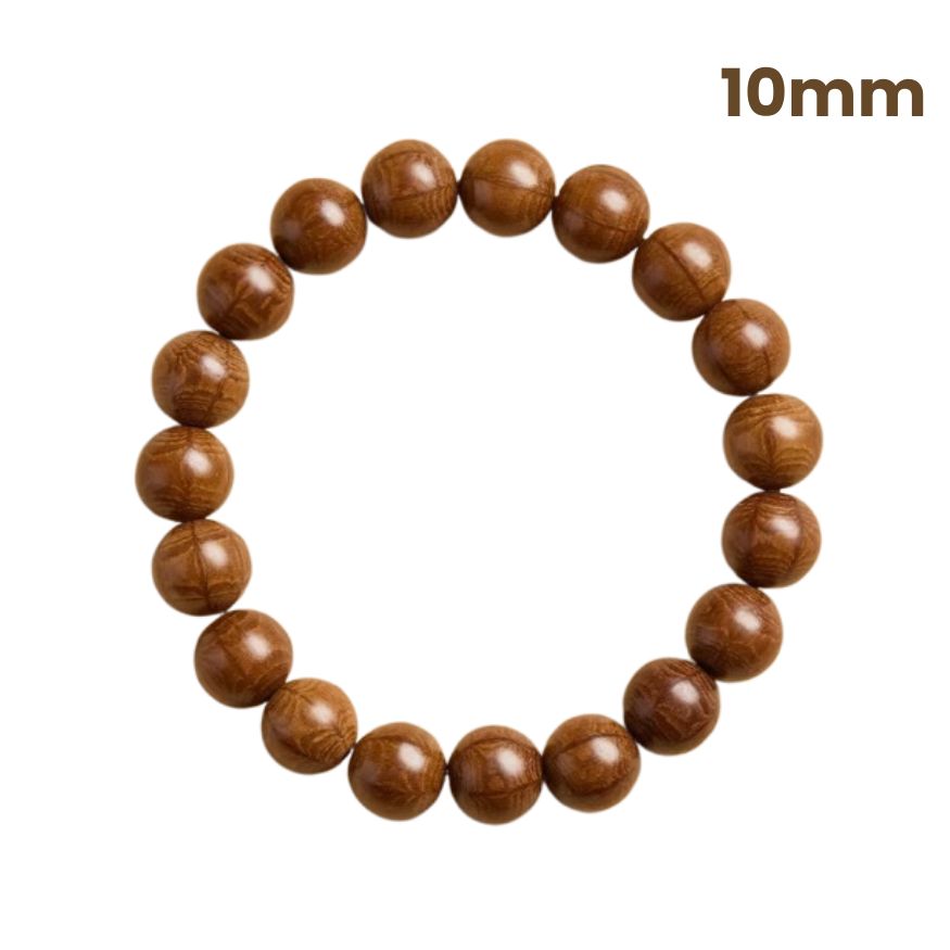 Zen Six Paths Wood Prayer Beads – Buddhist Mala Bracelet for Meditation & Balance : Brown 10mm - Seekcase