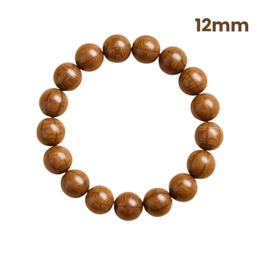 Zen Six Paths Wood Prayer Beads – Buddhist Mala Bracelet for Meditation & Balance : Brown 12mm - Seekcase