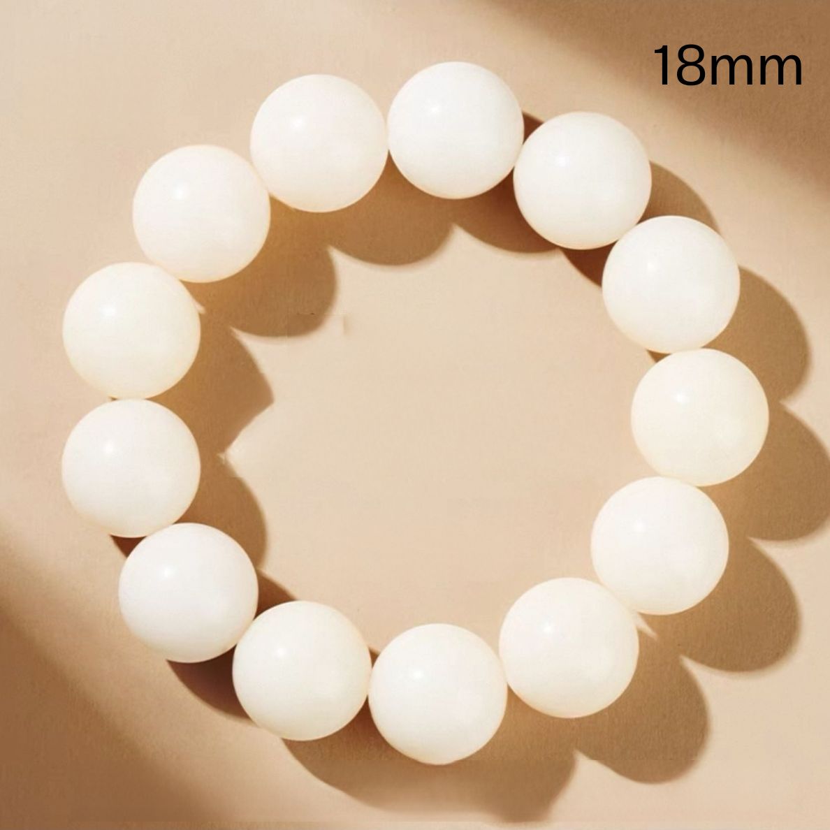 Yunnan White Bodhi Seed Wooden Bracelet – High-Density Meditation Wood Beads (Sink-Tested) : White 18mm - Seekcase