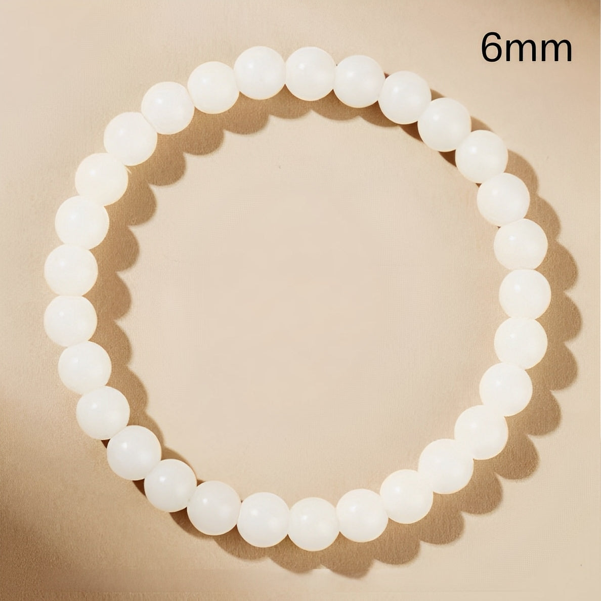 Yunnan White Bodhi Seed Wooden Bracelet – High-Density Meditation Wood Beads (Sink-Tested) : White 6mm - Seekcase