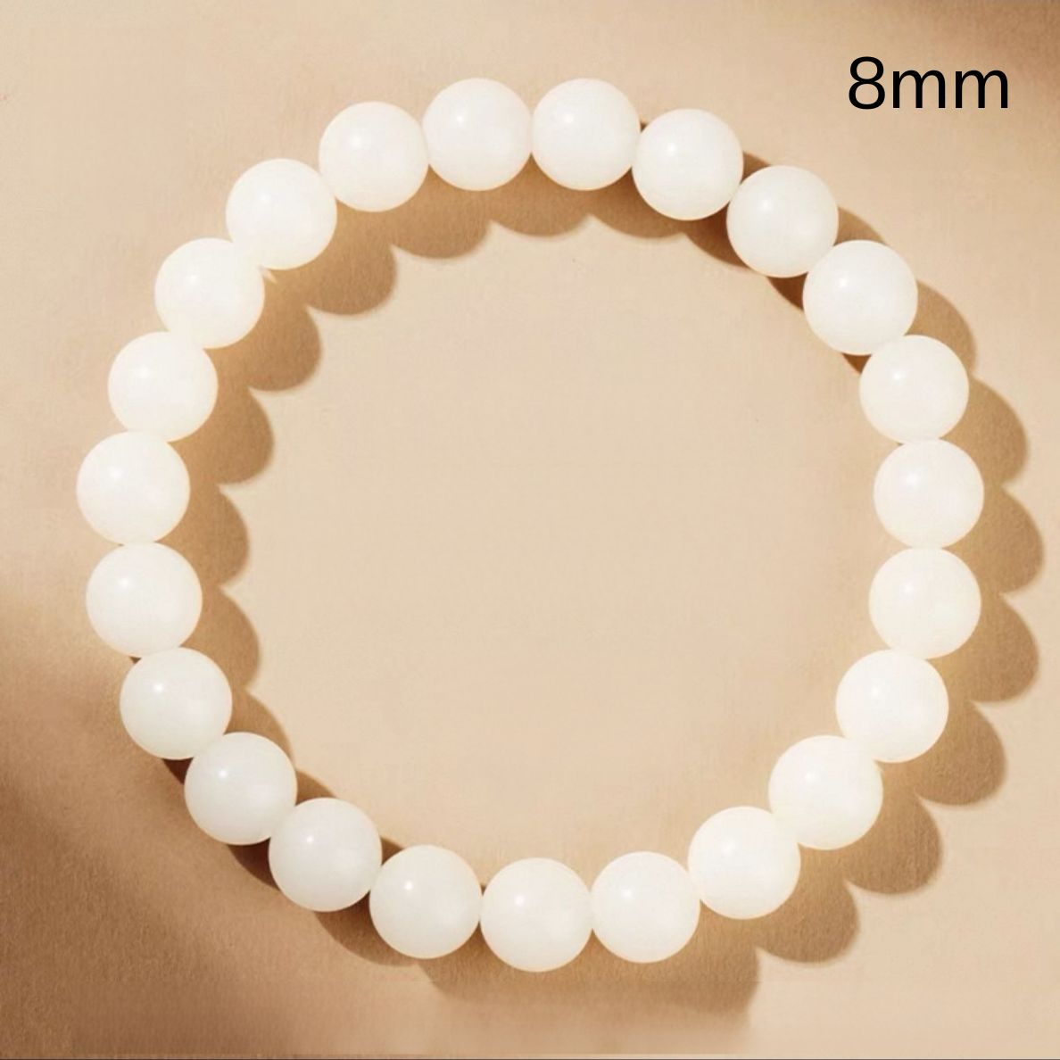 Yunnan White Bodhi Seed Wooden Bracelet – High-Density Meditation Wood Beads (Sink-Tested) : White 8mm - Seekcase