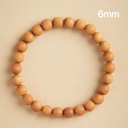 Natural Peach Wood Mala Bracelet – 10-Year Tai Mountain Wood : 棕色 6mm - Seekcase