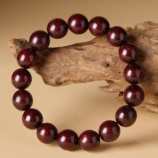 Red Sandalwood Wooden Bracelet – Natural Sandalwood Prayer Beads : - Seekcase