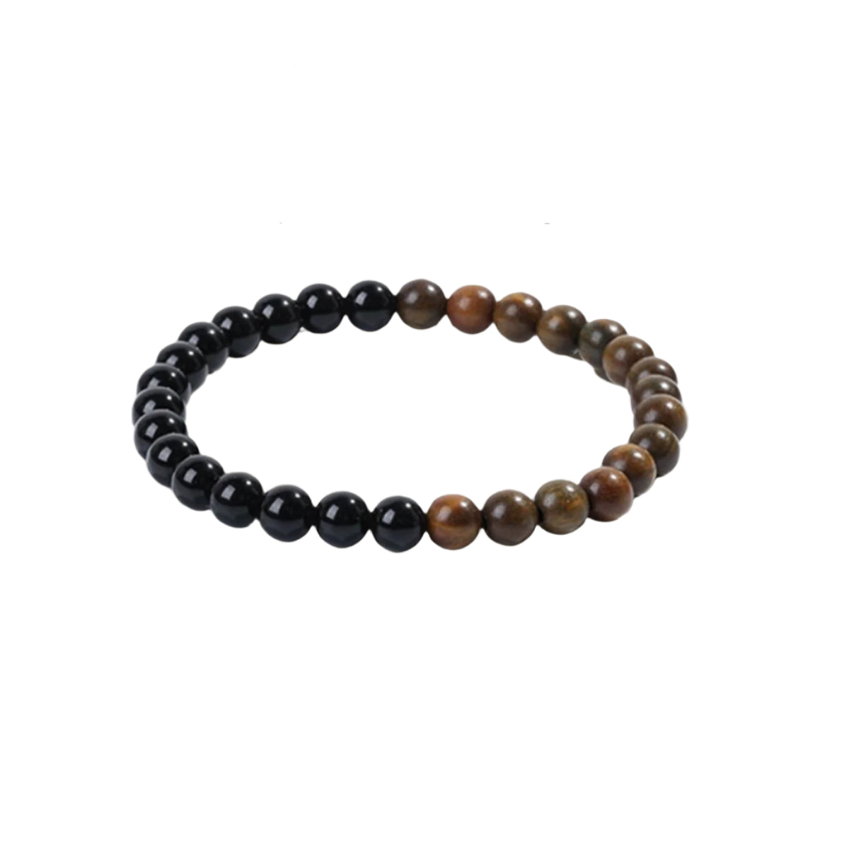 Green Sandalwood & Obsidian Beaded Bracelet (Copy) : 6mm - Seekcase