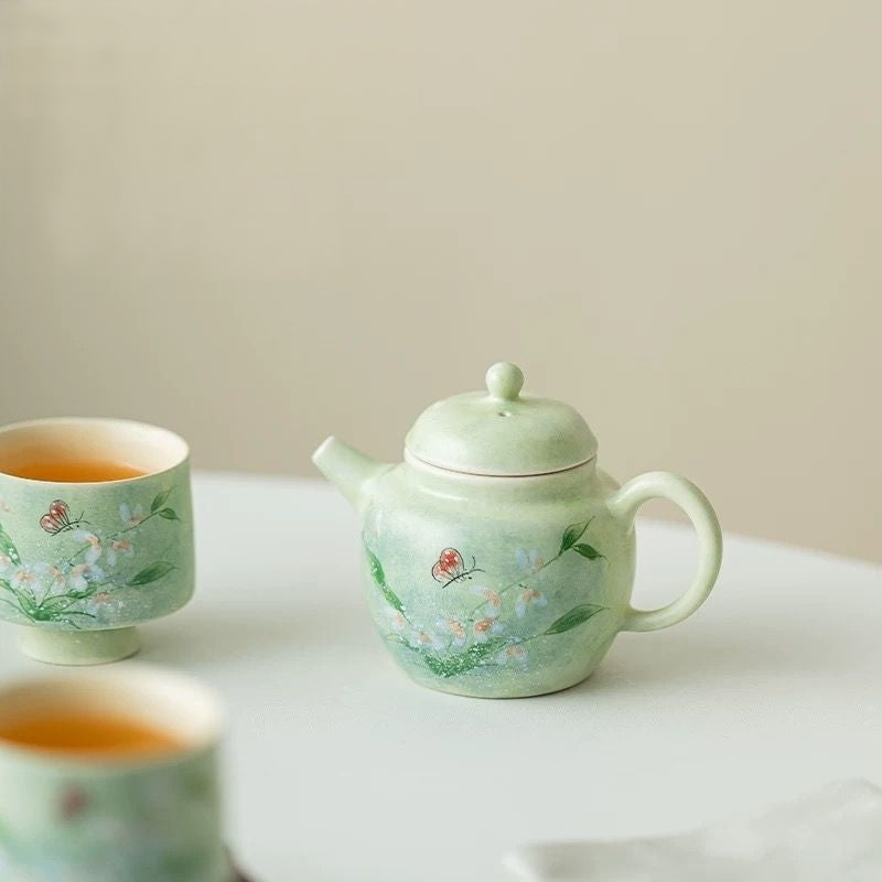 Orchid Butterfly Portable Tea Set : - Seekcase