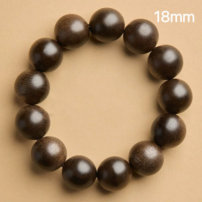 Agarwood Prayer Beads Bracelet – Collector’s Grade Sinking Incense Wood Mala : 棕色 18mm - Seekcase