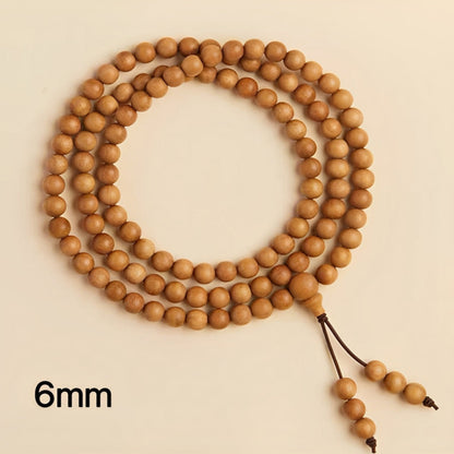 Sandalwood Beads - Premium Sinking Grade Indian Mysore Sandalwood Prayer Mala (Multi-Loop) : 棕色 6mm - Seekcase