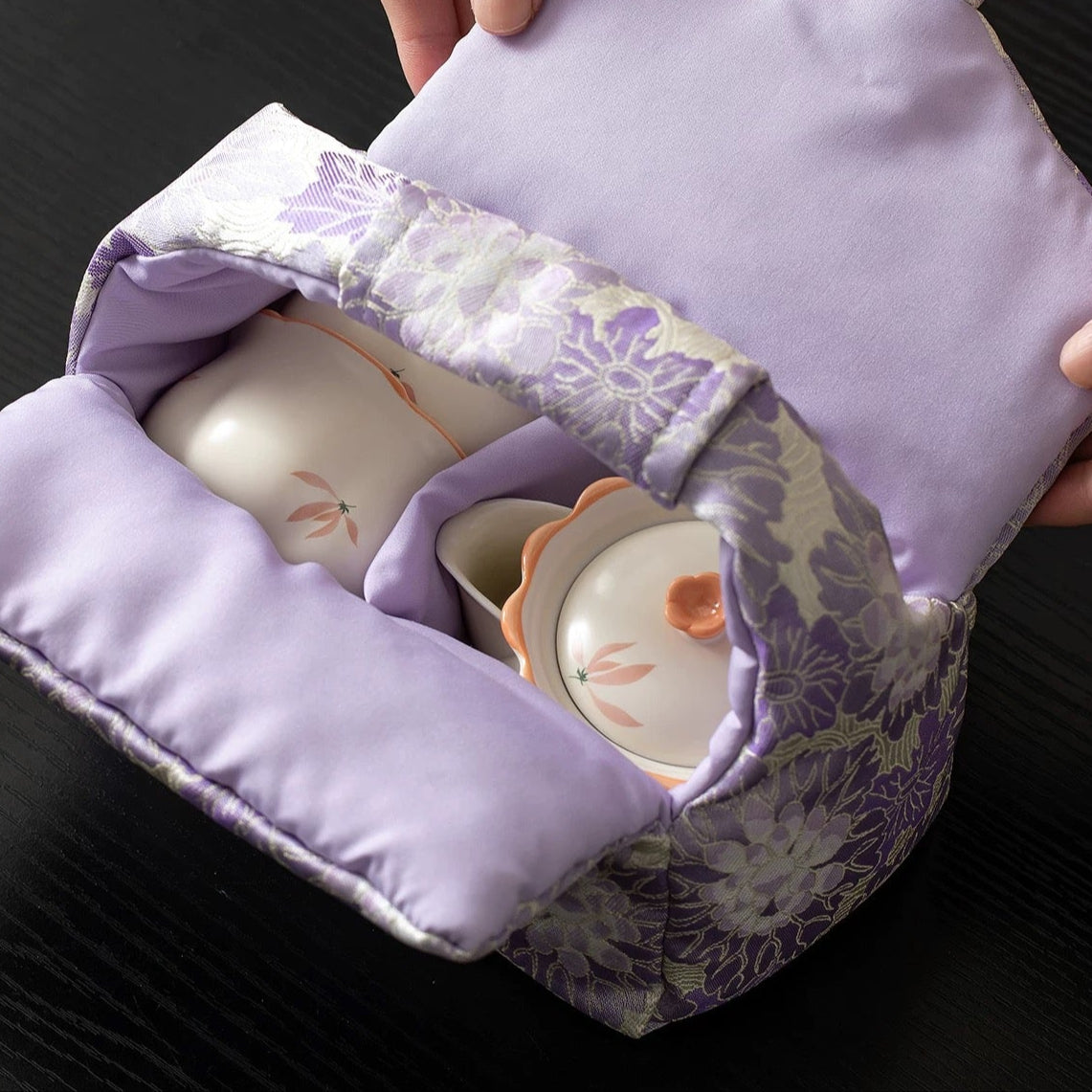 Orchid Butterfly Portable Tea Set : - Seekcase