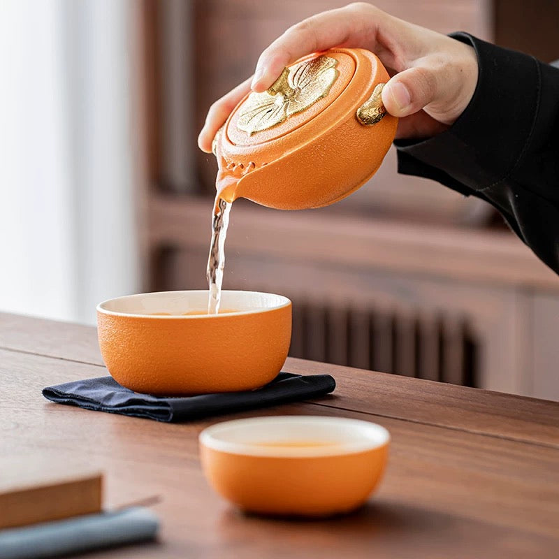 Persimmon Travel Tea Set : - Seekcase