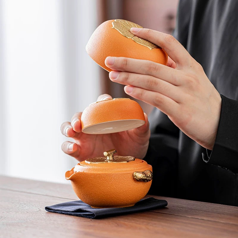 Persimmon Travel Tea Set : - Seekcase