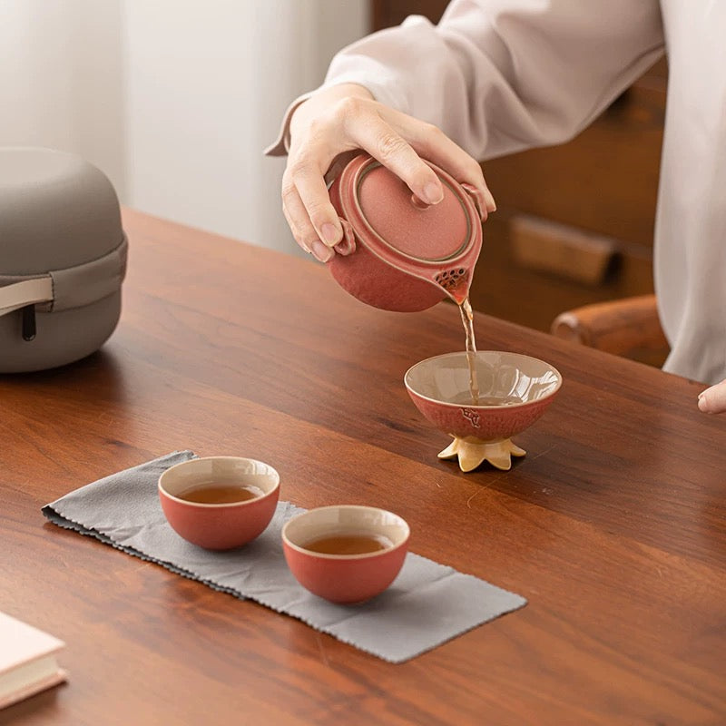 Pomegranate Travel Tea Set : - Seekcase