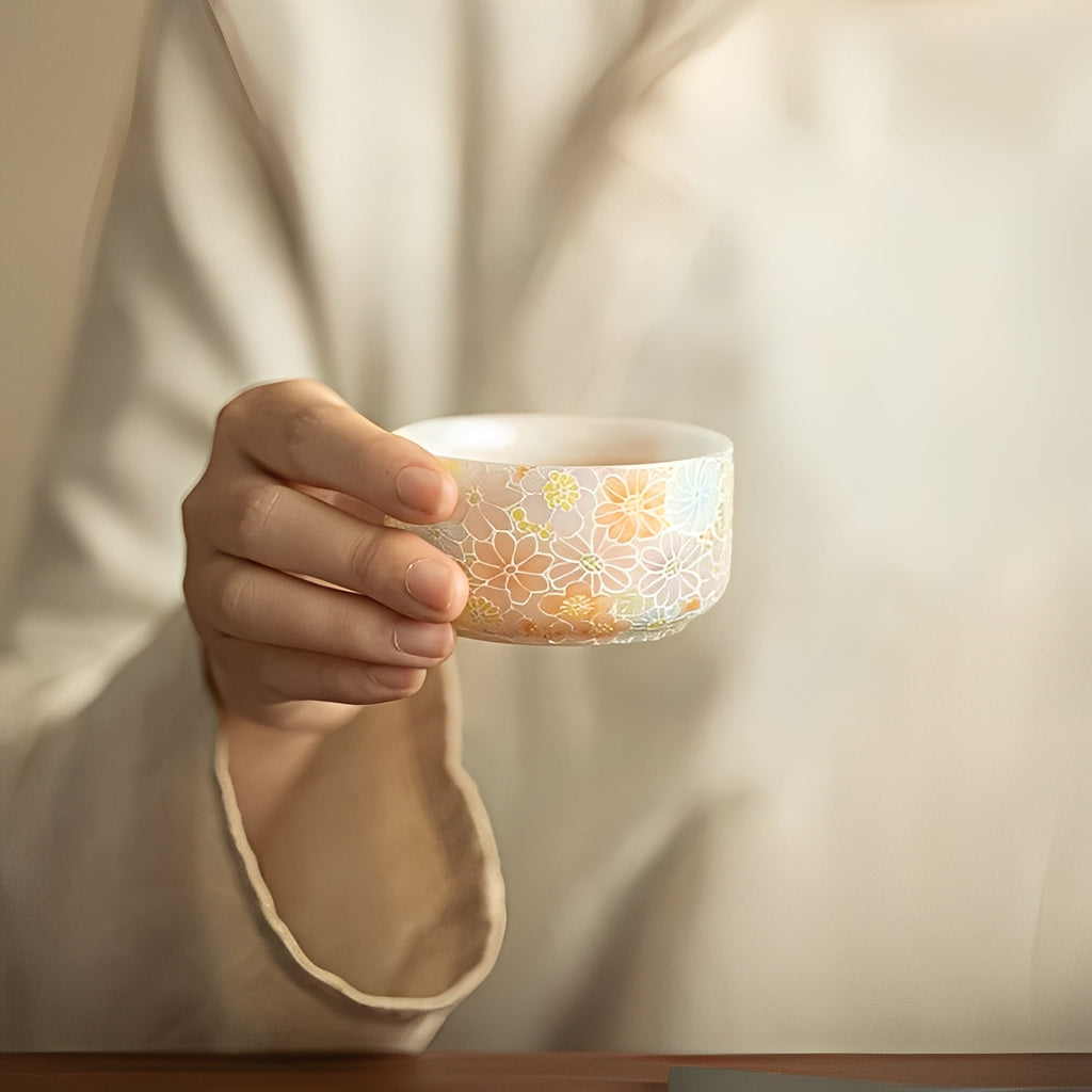 Elegant Floral Travel Tea Set