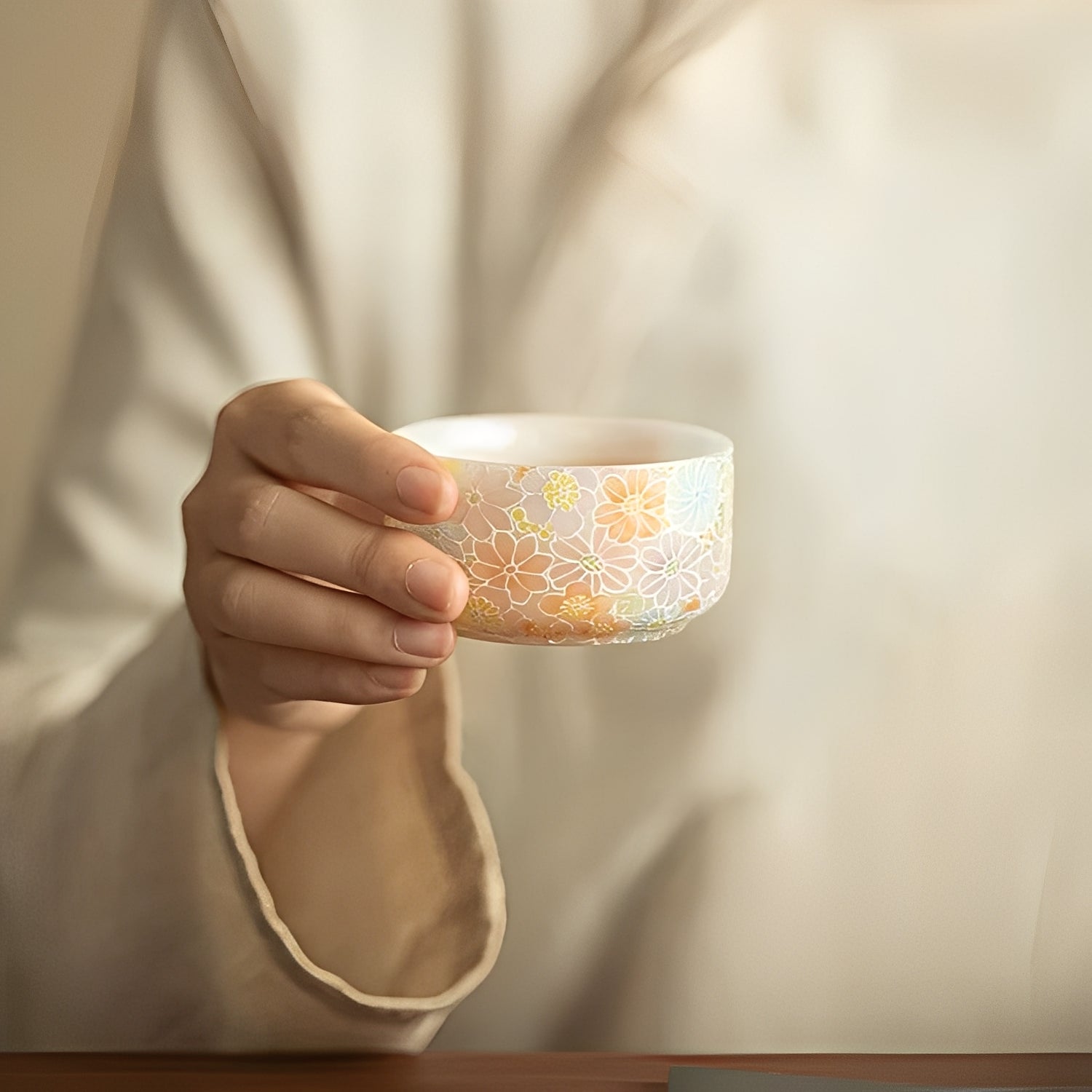 Elegant Floral Travel Tea Set