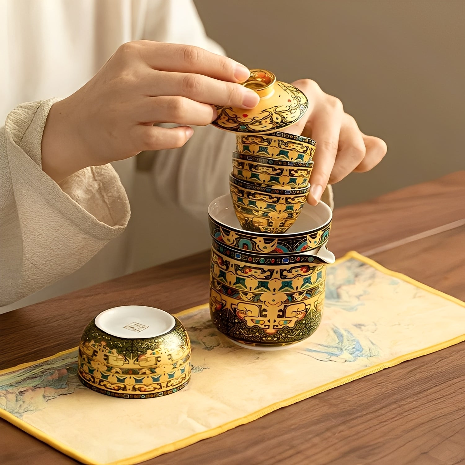 Thangka Art Travel Tea Set