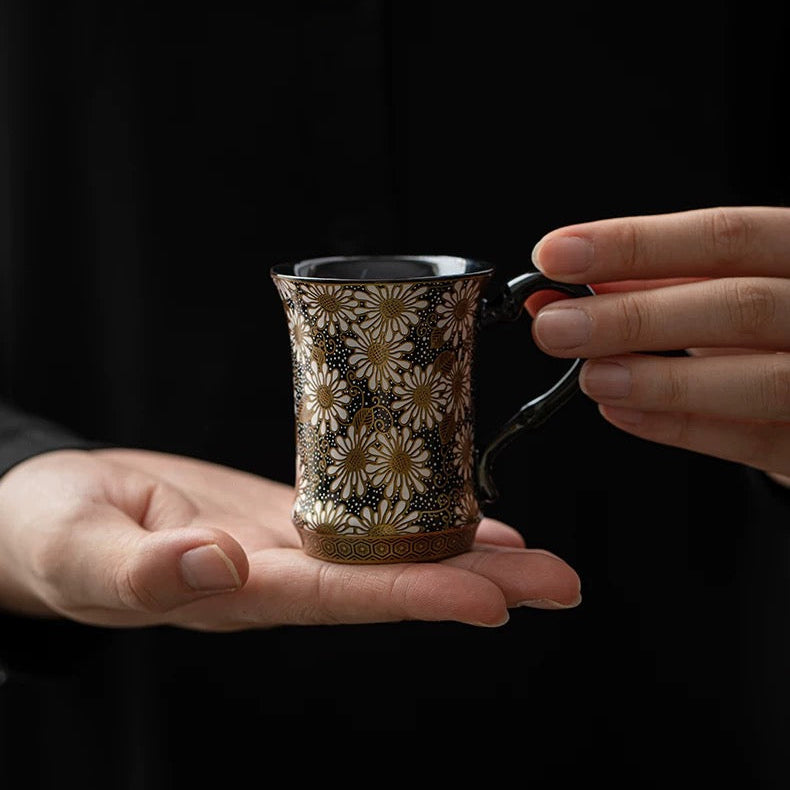 Daisy Handle Tea Cups, Set of 2