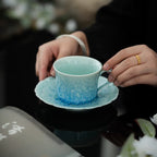 The Glacier Blue Crystalline Coffee Set 155ml