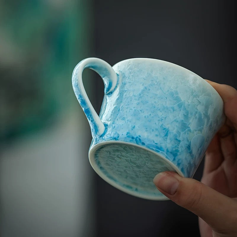 The Glacier Blue Crystalline Coffee Set 155ml