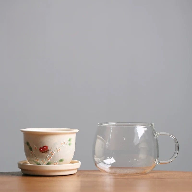 Butterfly Flower All-in-One Tea Mug : - Seekcase
