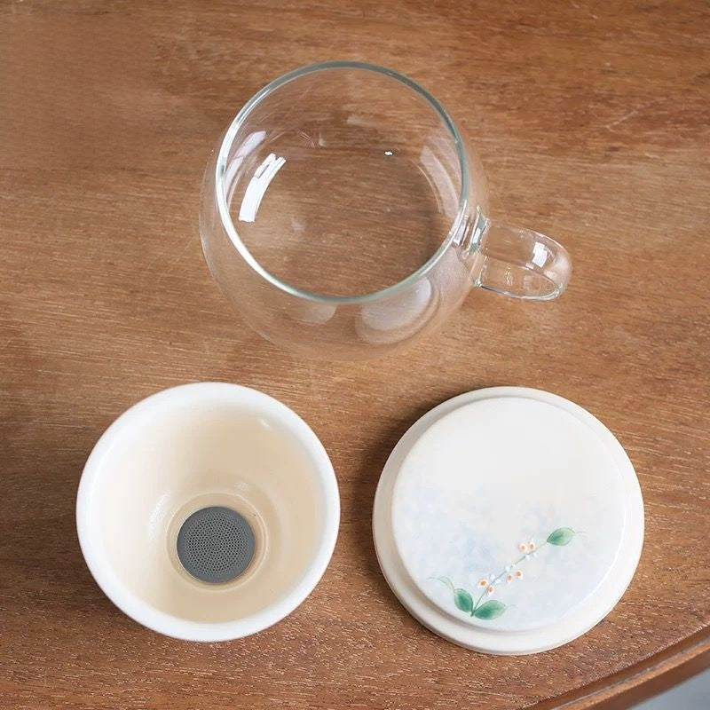 Butterfly Flower All-in-One Tea Mug : - Seekcase