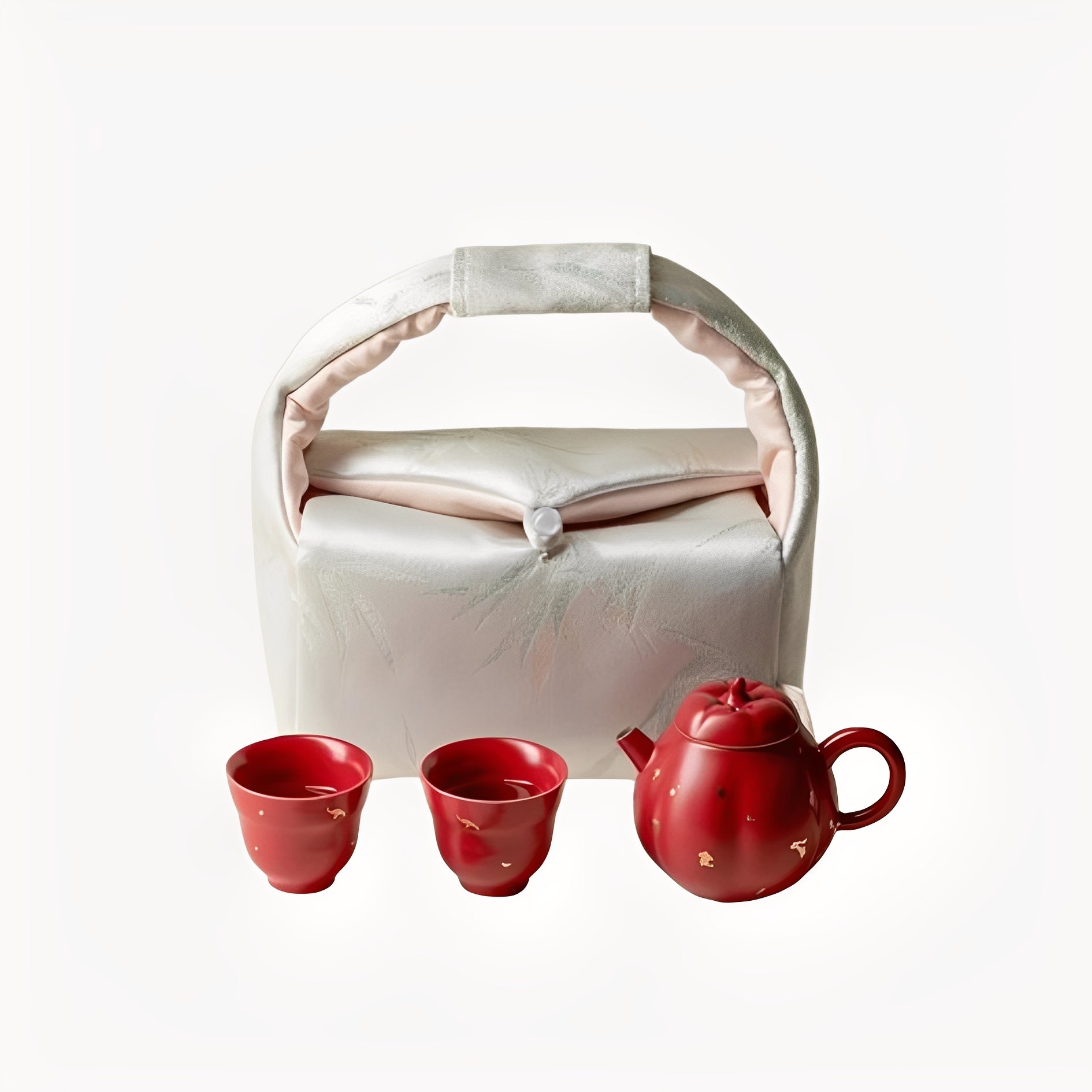 Red Pumpkin Portable Office Tea Set : - Seekcase
