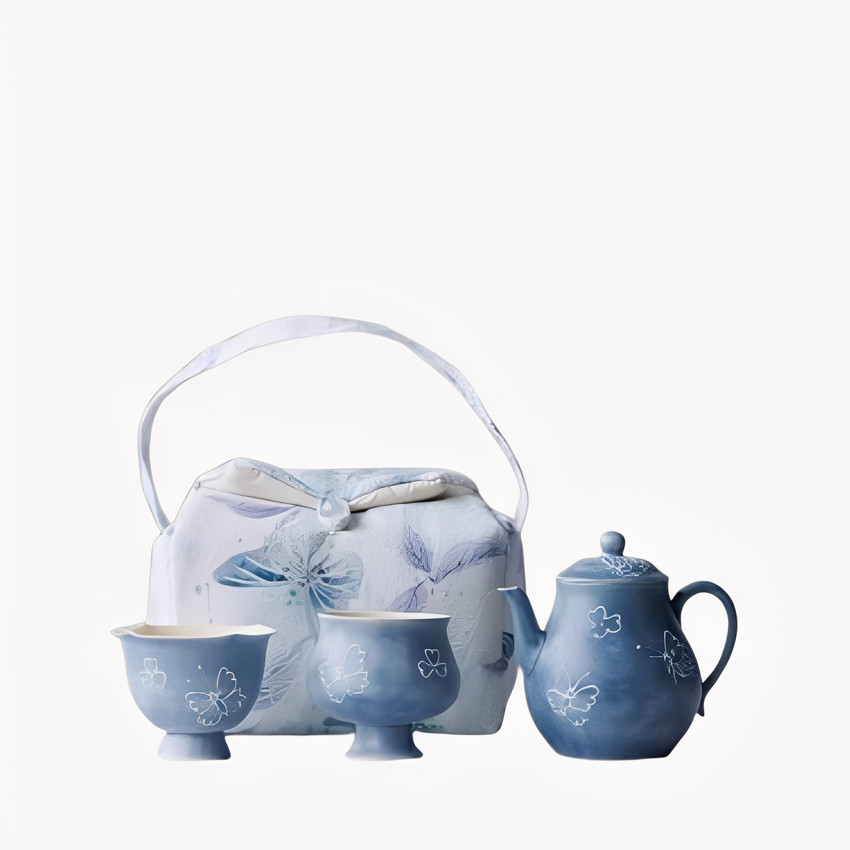 Butterfly & Floral Portable Tea Set : - Seekcase