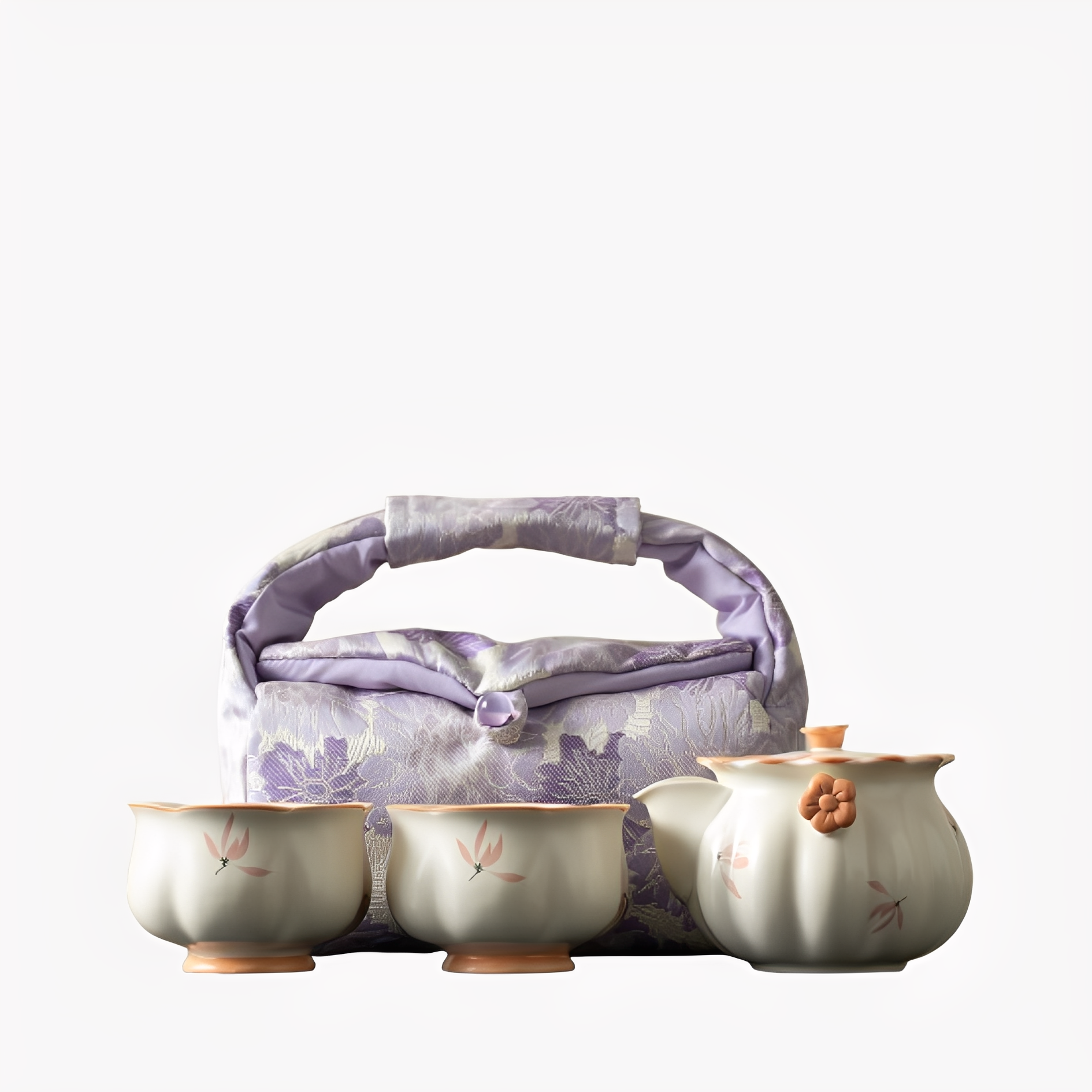 Orchid Butterfly Portable Tea Set : - Seekcase
