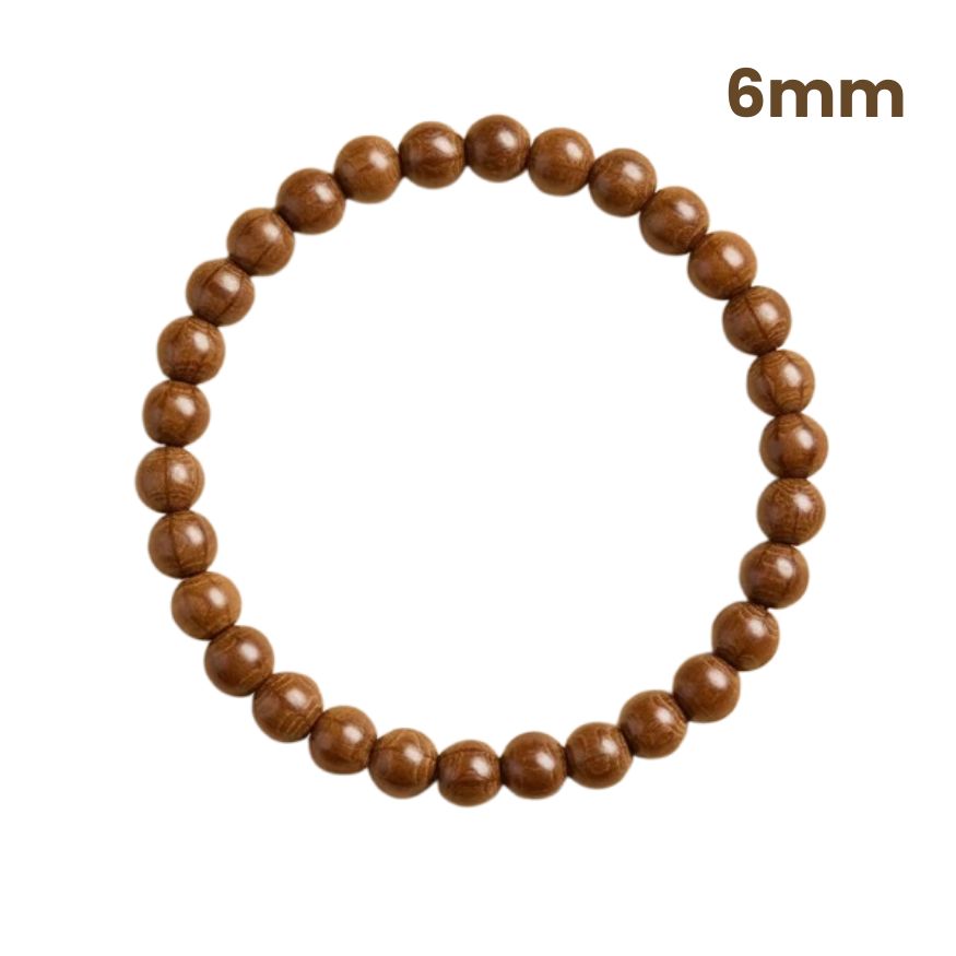 Zen Six Paths Wood Prayer Beads – Buddhist Mala Bracelet for Meditation & Balance : Brown 6mm - Seekcase